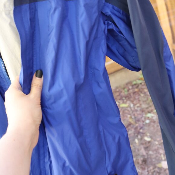 Marmot Works Precip Blue Hooded Waterproof Rain Jacket Women’s Size Small - Picture 7 of 10